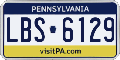 PA license plate LBS6129