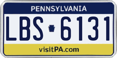 PA license plate LBS6131