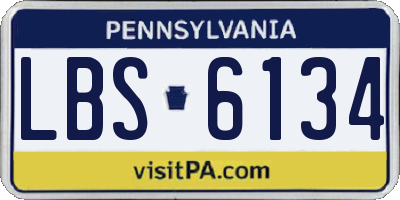 PA license plate LBS6134