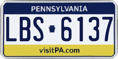 PA license plate LBS6137
