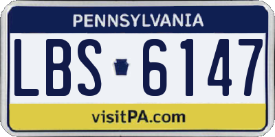 PA license plate LBS6147