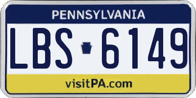 PA license plate LBS6149