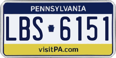 PA license plate LBS6151