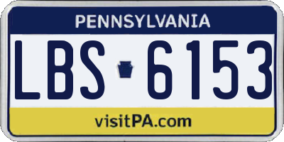 PA license plate LBS6153
