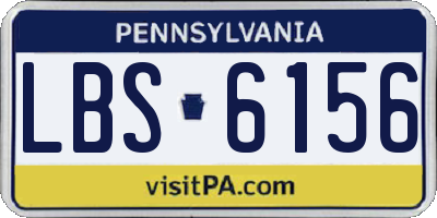 PA license plate LBS6156