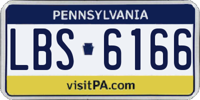 PA license plate LBS6166