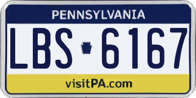 PA license plate LBS6167