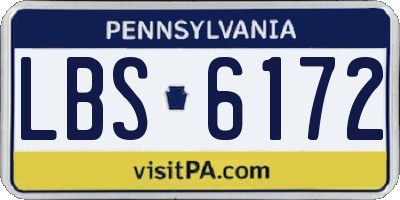 PA license plate LBS6172