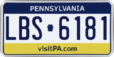 PA license plate LBS6181
