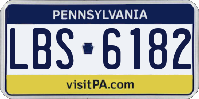 PA license plate LBS6182