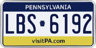 PA license plate LBS6192
