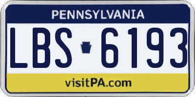 PA license plate LBS6193