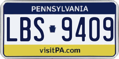 PA license plate LBS9409