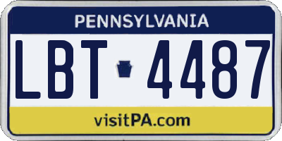 PA license plate LBT4487