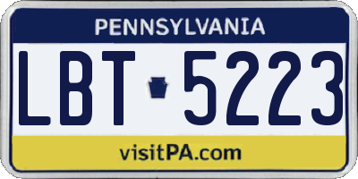 PA license plate LBT5223