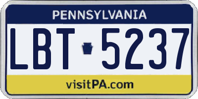 PA license plate LBT5237