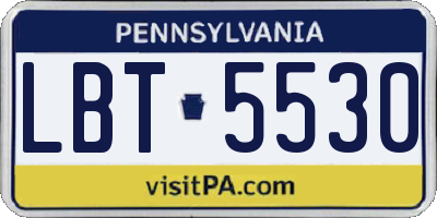 PA license plate LBT5530