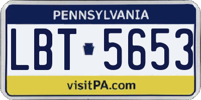 PA license plate LBT5653