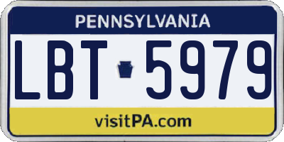 PA license plate LBT5979