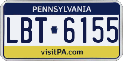 PA license plate LBT6155