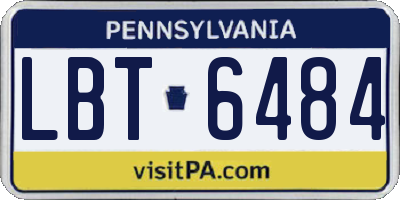 PA license plate LBT6484