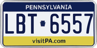 PA license plate LBT6557