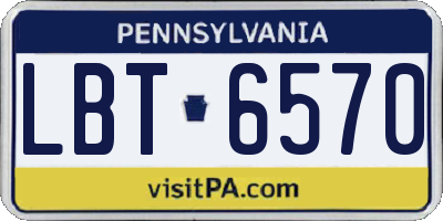 PA license plate LBT6570