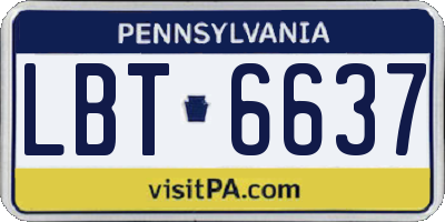 PA license plate LBT6637