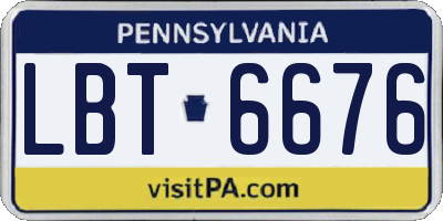 PA license plate LBT6676