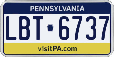 PA license plate LBT6737