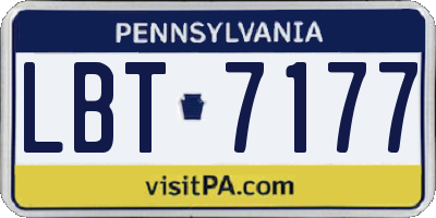PA license plate LBT7177