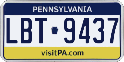 PA license plate LBT9437