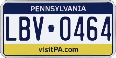 PA license plate LBV0464