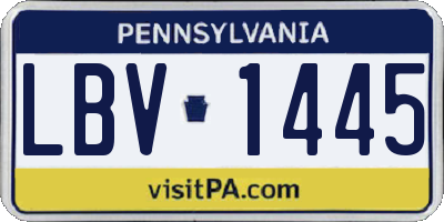 PA license plate LBV1445