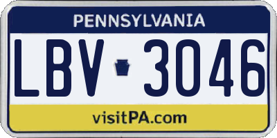 PA license plate LBV3046