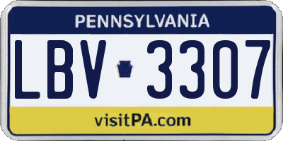 PA license plate LBV3307