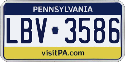 PA license plate LBV3586