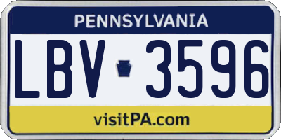 PA license plate LBV3596