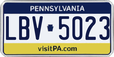 PA license plate LBV5023