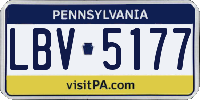 PA license plate LBV5177