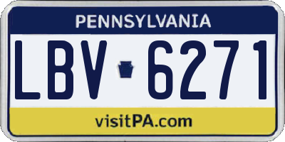 PA license plate LBV6271