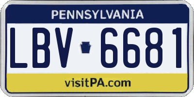 PA license plate LBV6681