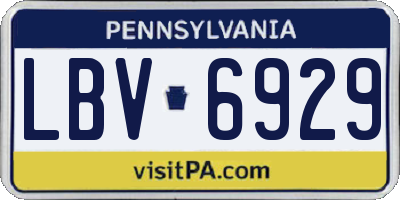 PA license plate LBV6929