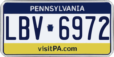PA license plate LBV6972