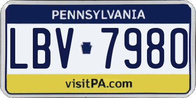 PA license plate LBV7980