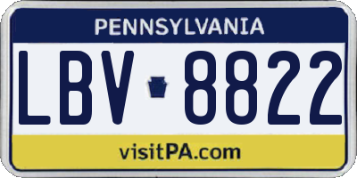 PA license plate LBV8822