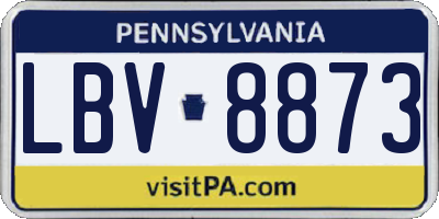 PA license plate LBV8873
