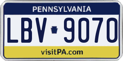 PA license plate LBV9070