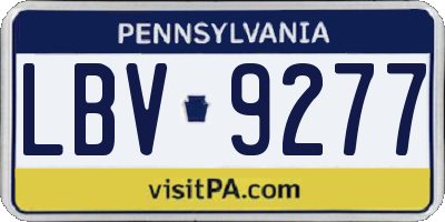 PA license plate LBV9277