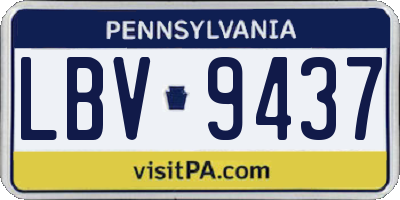 PA license plate LBV9437